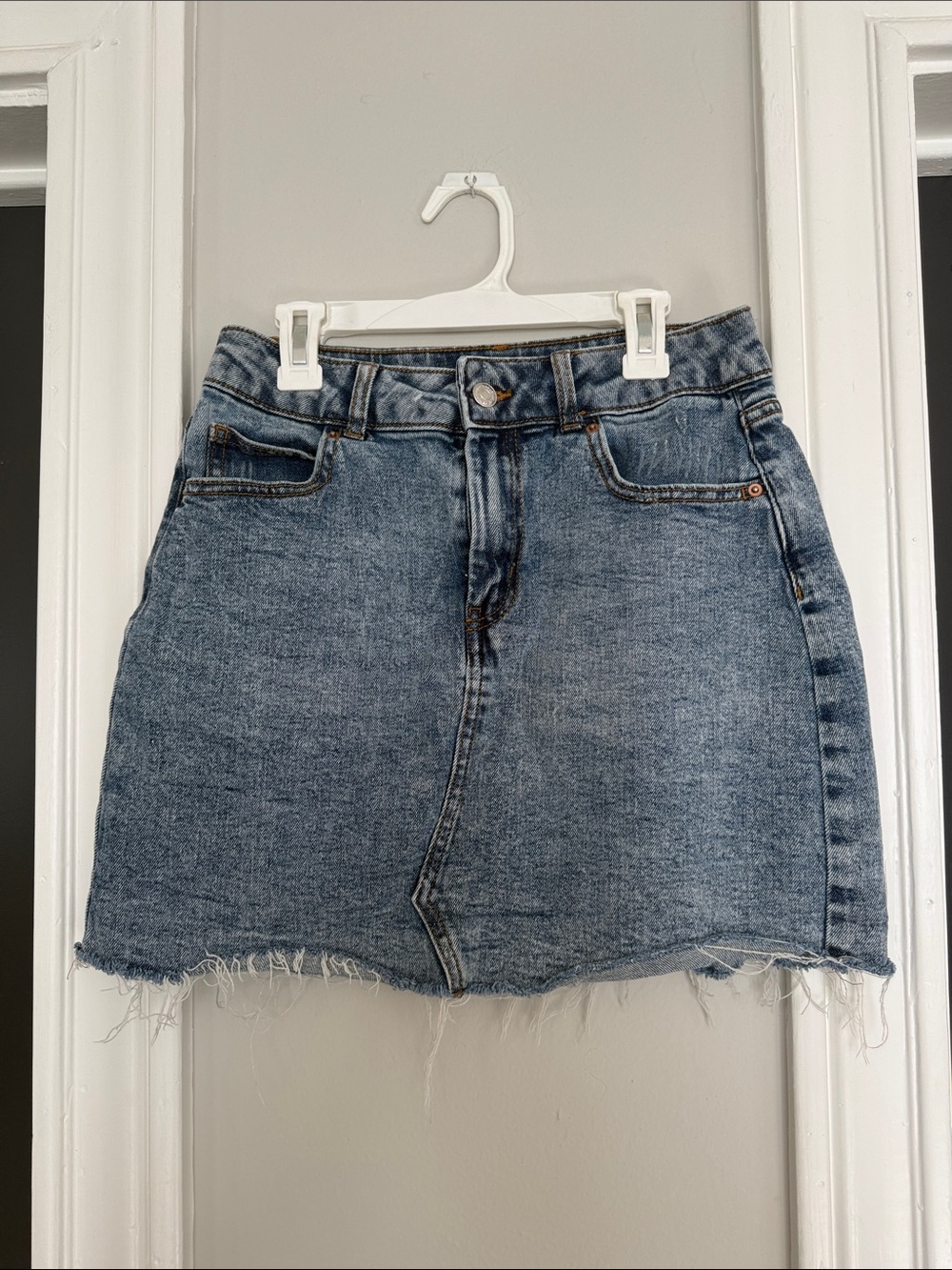 wild fable Light Blue Distressed Denim Mini Skirt